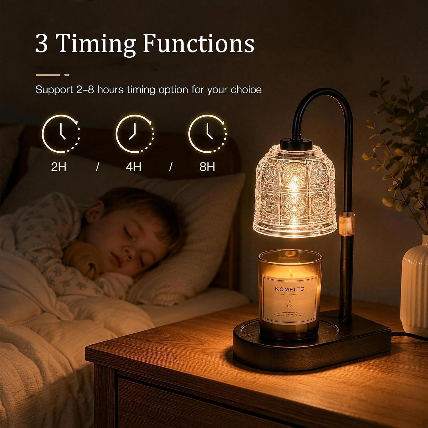 Adewalk Black Crystal-Cut Candle Warmer Lamp — photo 4 of 12