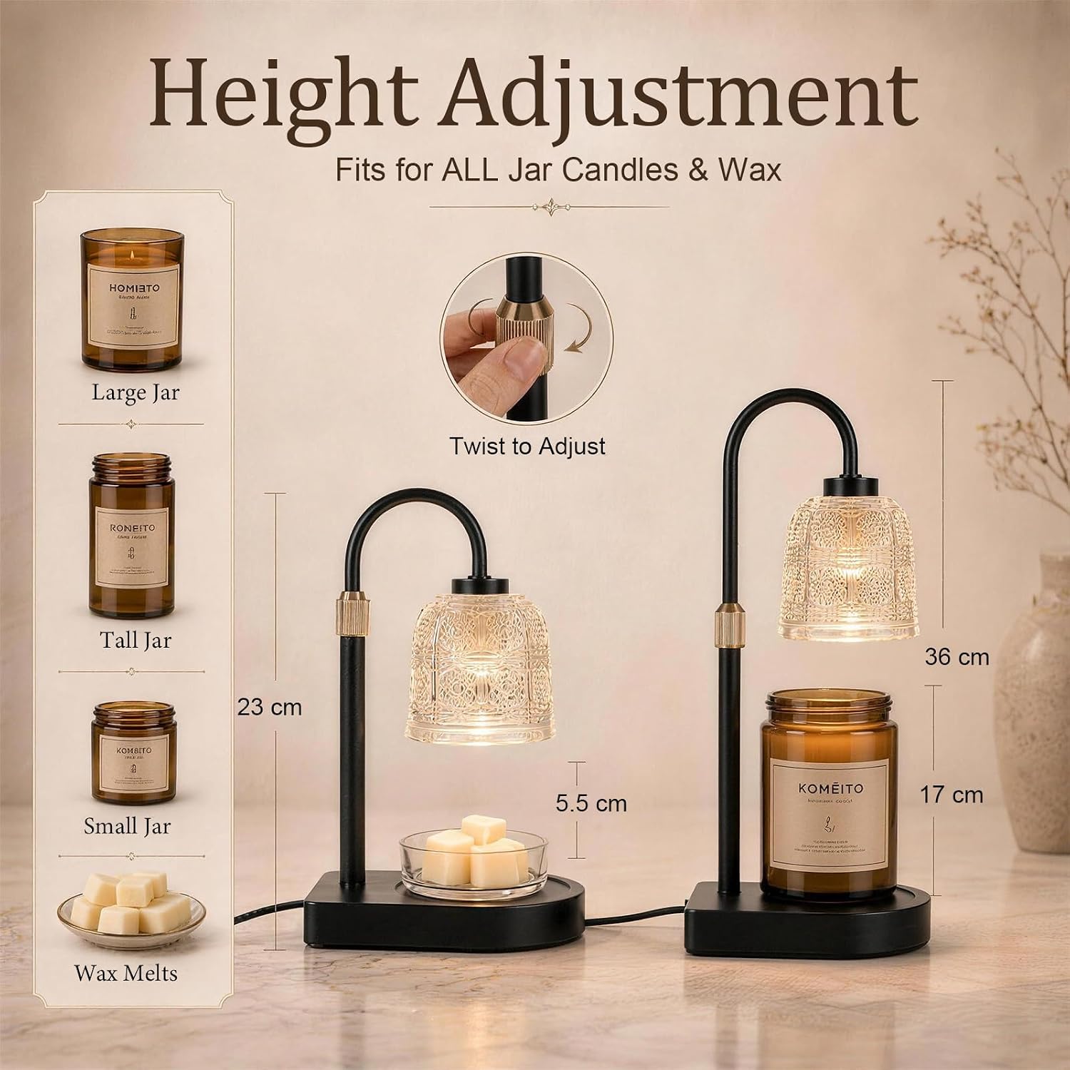 Adewalk Black Crystal-Cut Candle Warmer Lamp — photo 5 of 12