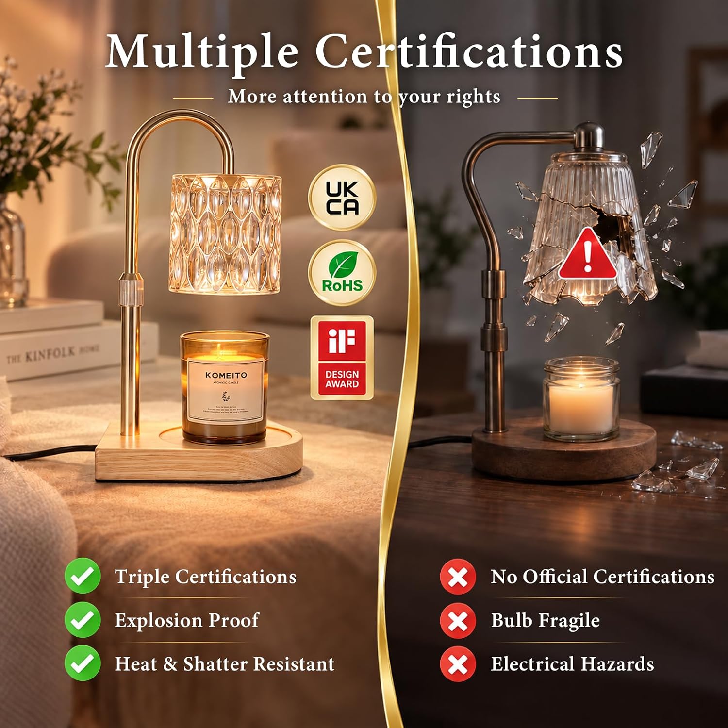 Adewalk Gold Crystal-Cut Candle Warmer Lamp — photo 4 of 16