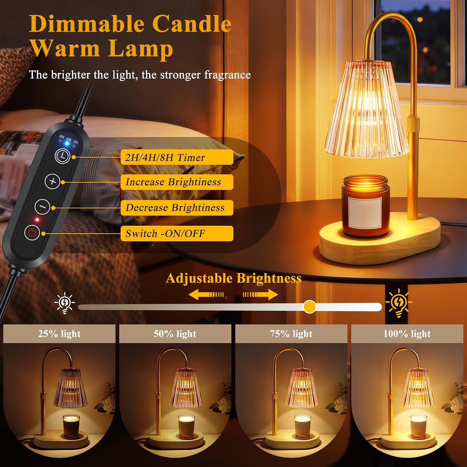 Caldarax Gold Glass Candle Warmer Lamp — photo 2 of 14