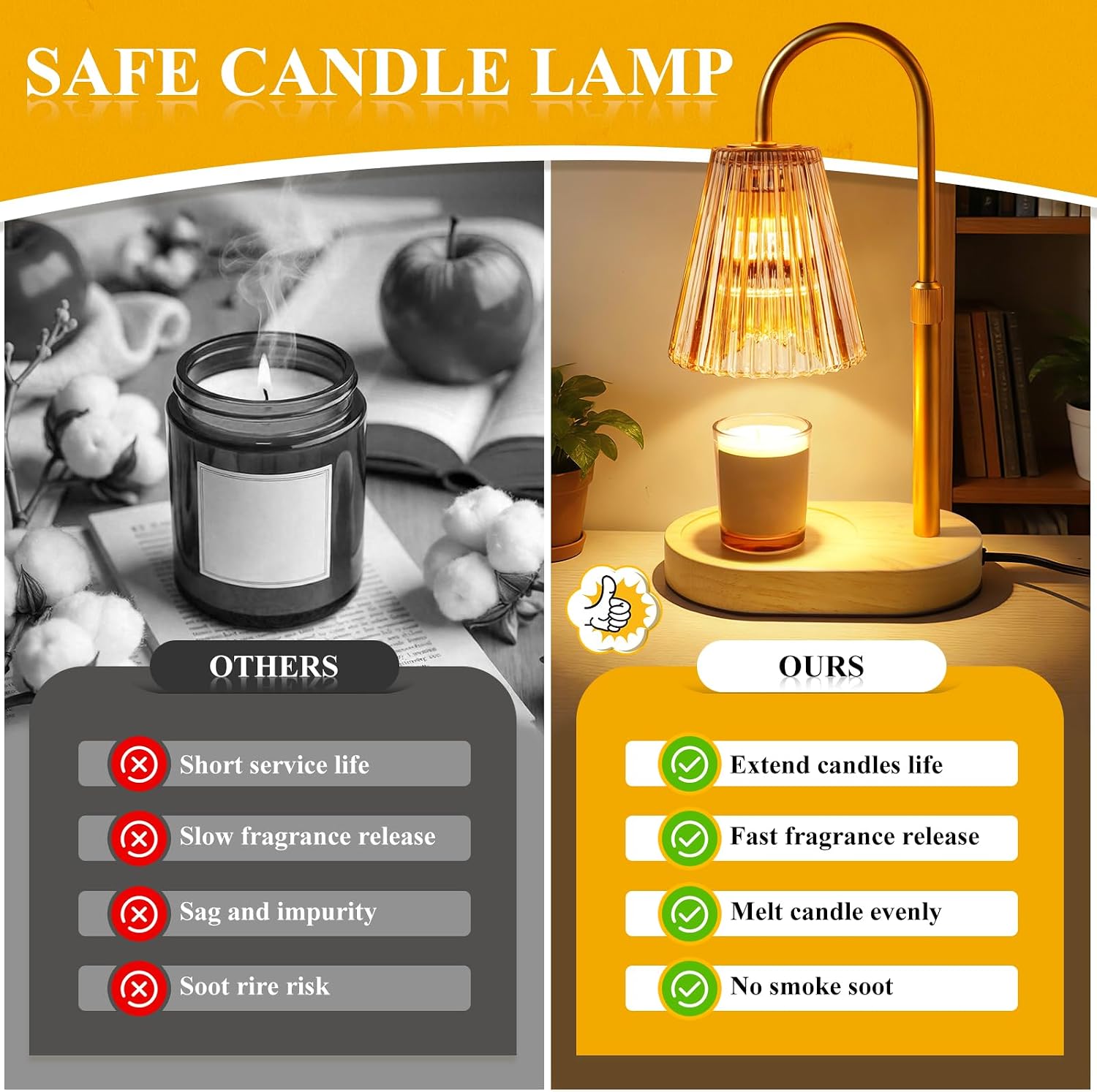 Caldarax Gold Glass Candle Warmer Lamp — photo 5 of 14