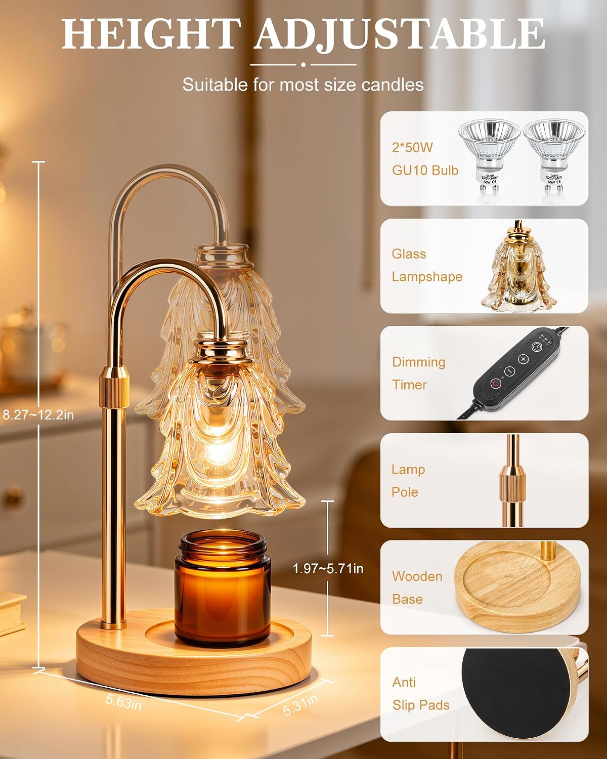 Dufvrpe Flower Candle Warmer Lamp — photo 3 of 16