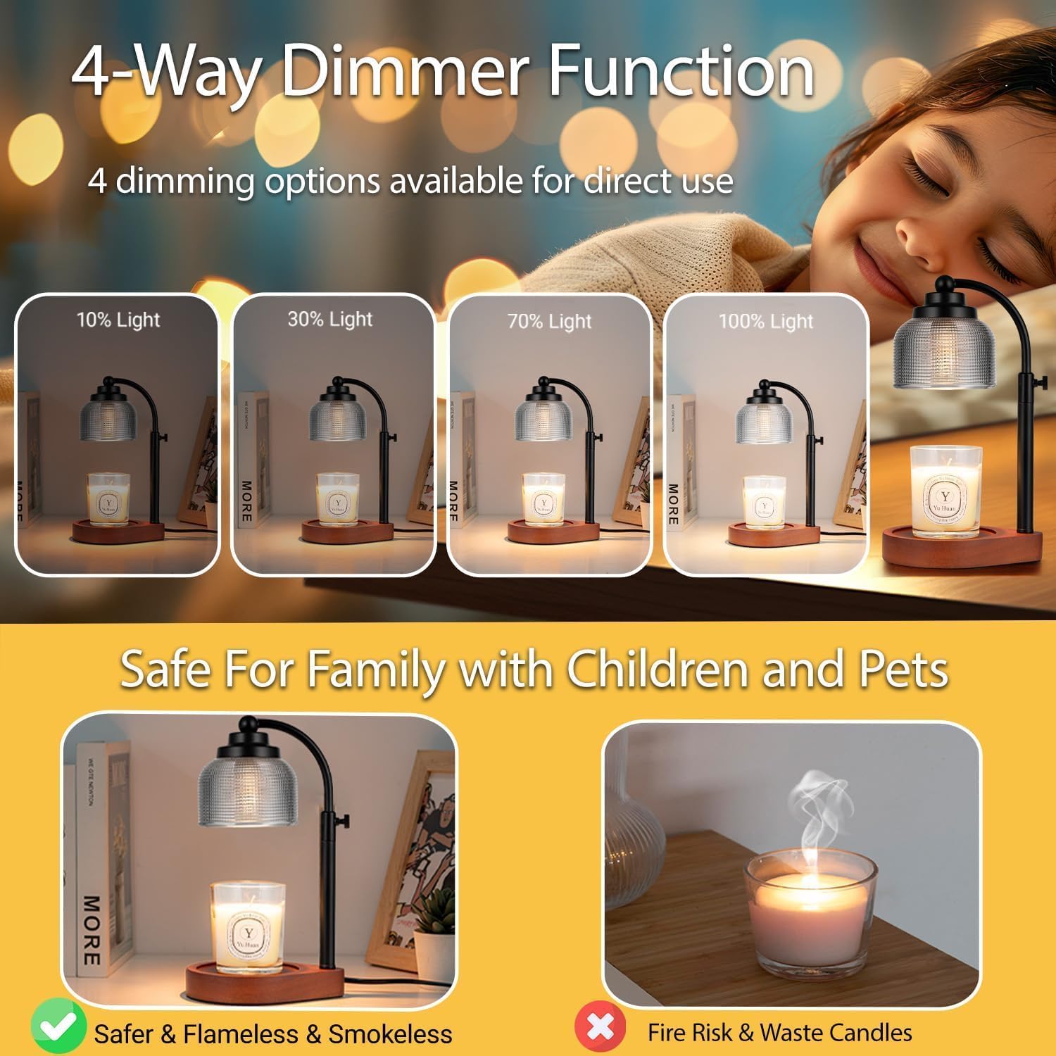 Fenxyo Black Glass Candle Warmer Lamp — photo 5 of 14