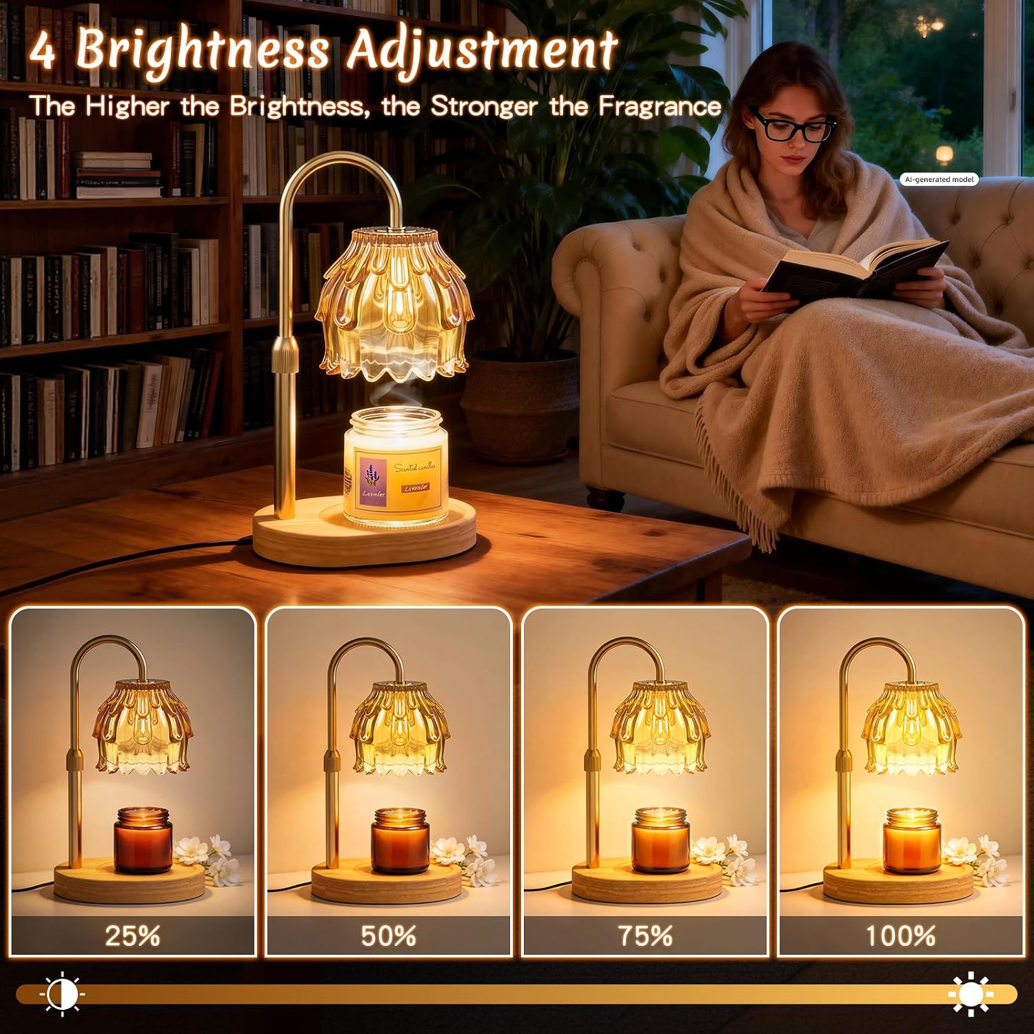 FlyQintess Gold Flower Candle Warmer Lamp — photo 2 of 16
