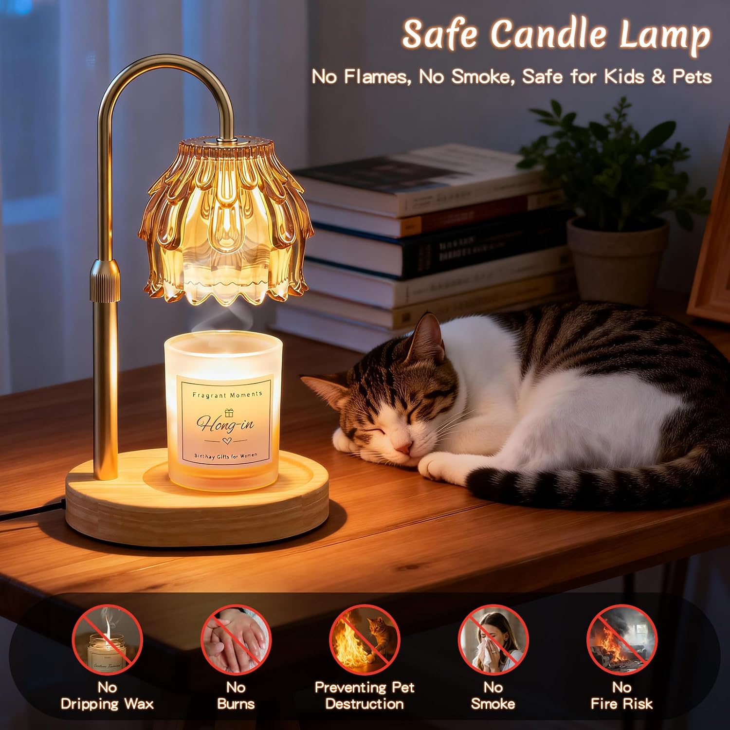 FlyQintess Gold Flower Candle Warmer Lamp — photo 4 of 16