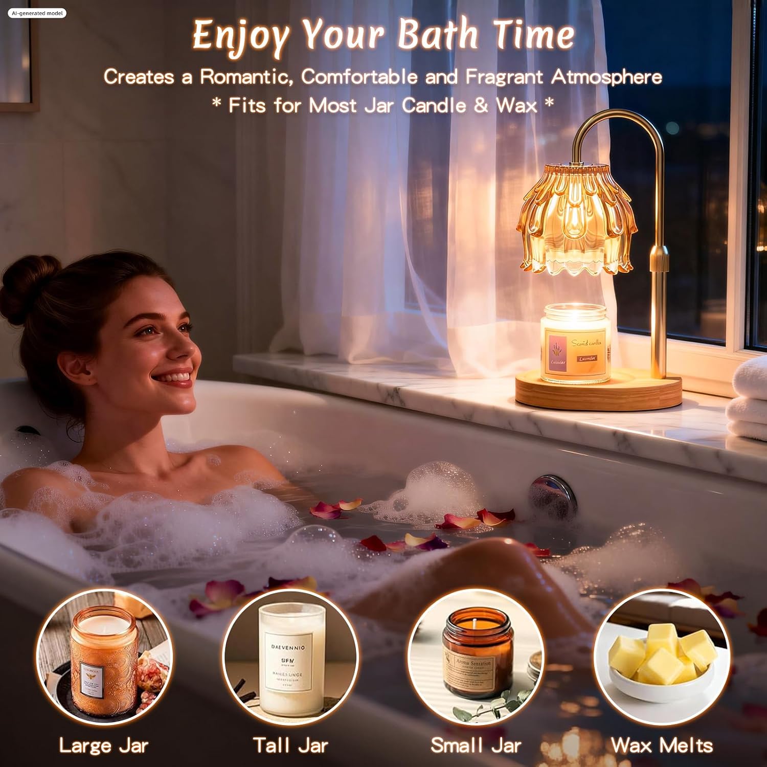 FlyQintess Gold Flower Candle Warmer Lamp — photo 5 of 16