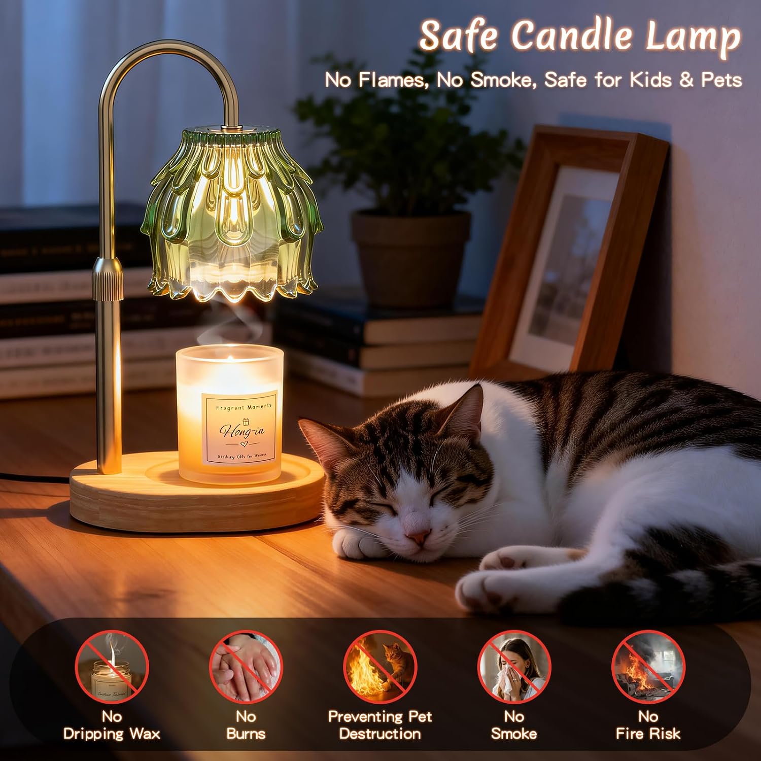 FunGeneTEC Green Flower Candle Warmer Lamp — photo 4 of 16