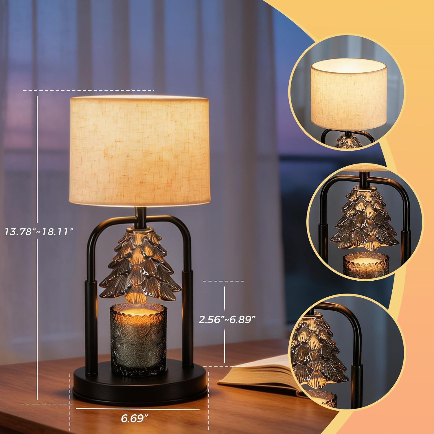 NOREMIA Black Crystal-Cut Candle Warmer Lamp — photo 3 of 16