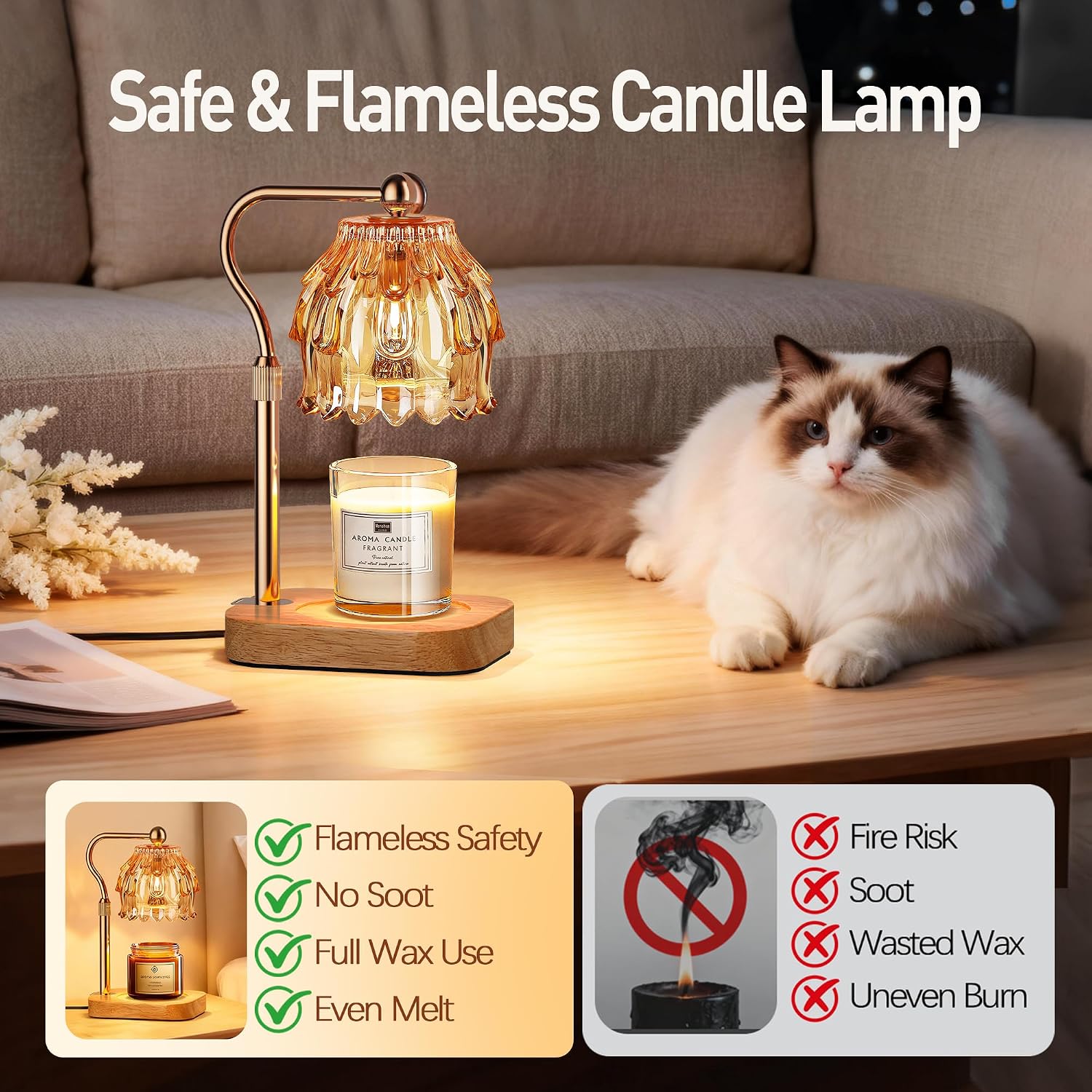 Rottogoon Amber Flower Candle Warmer Lamp — photo 5 of 18
