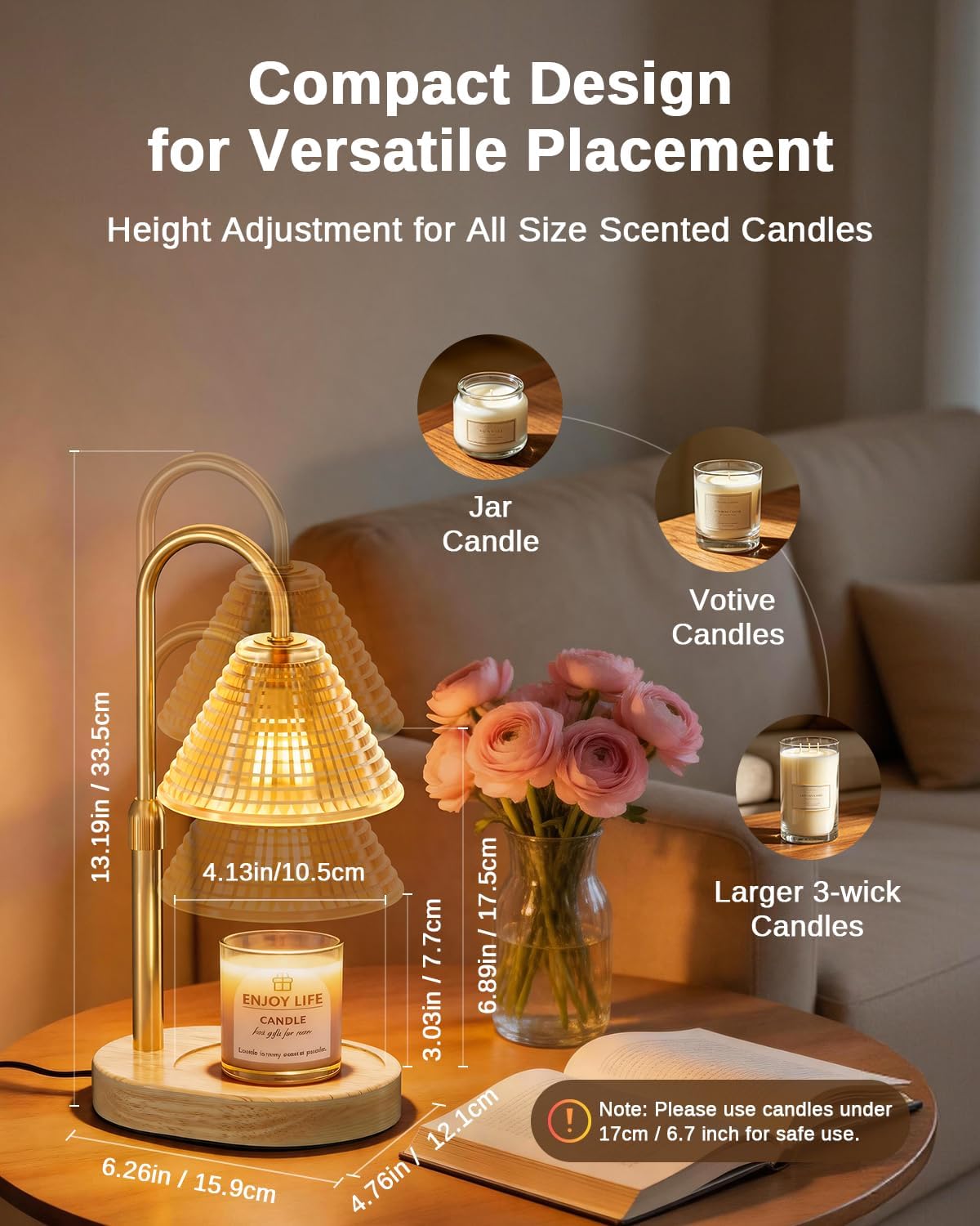 SoulBay Gold Glass Candle Warmer Lamp — photo 3 of 16