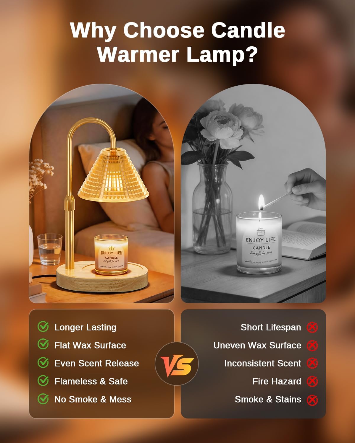 SoulBay Gold Glass Candle Warmer Lamp — photo 5 of 16