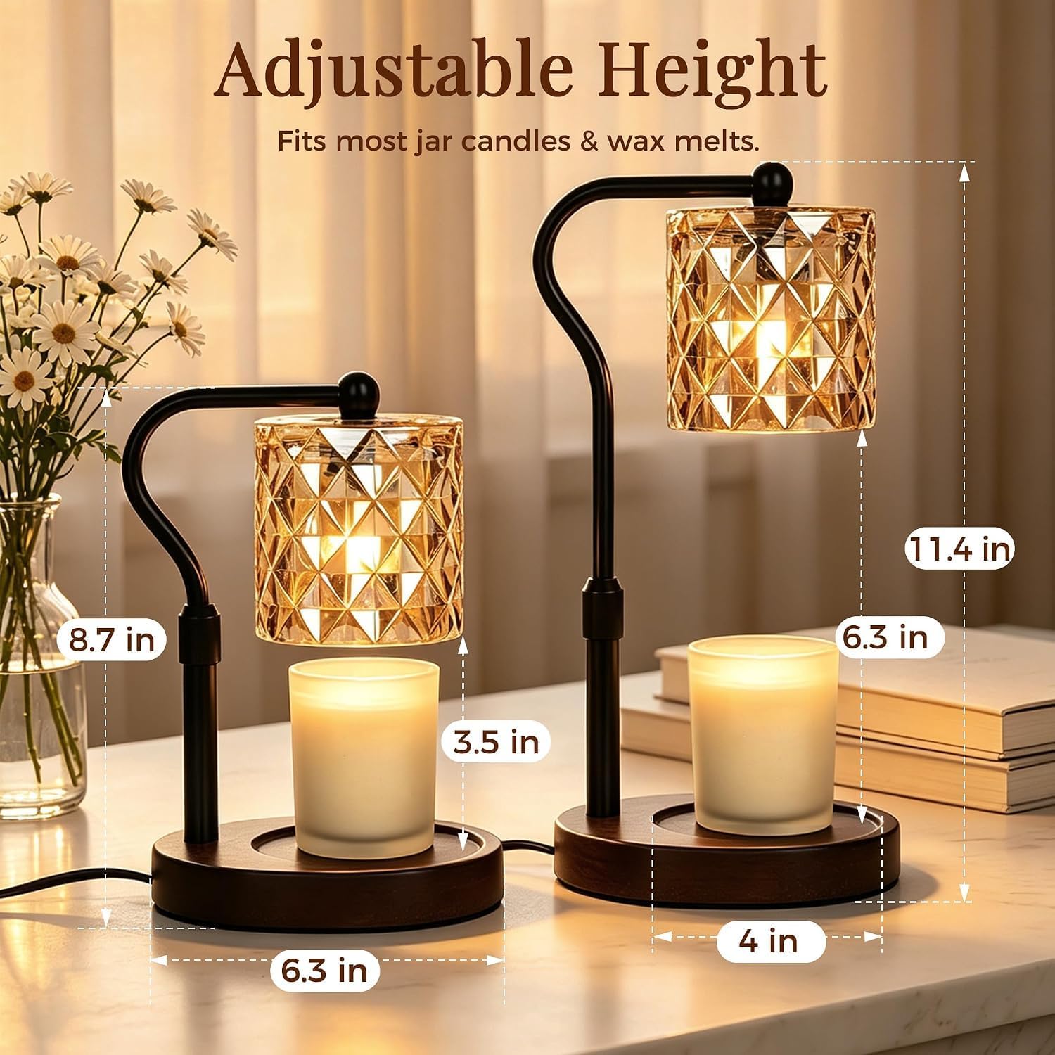 TEMZICK Walnut Crystal-Cut Candle Warmer Lamp — photo 4 of 14