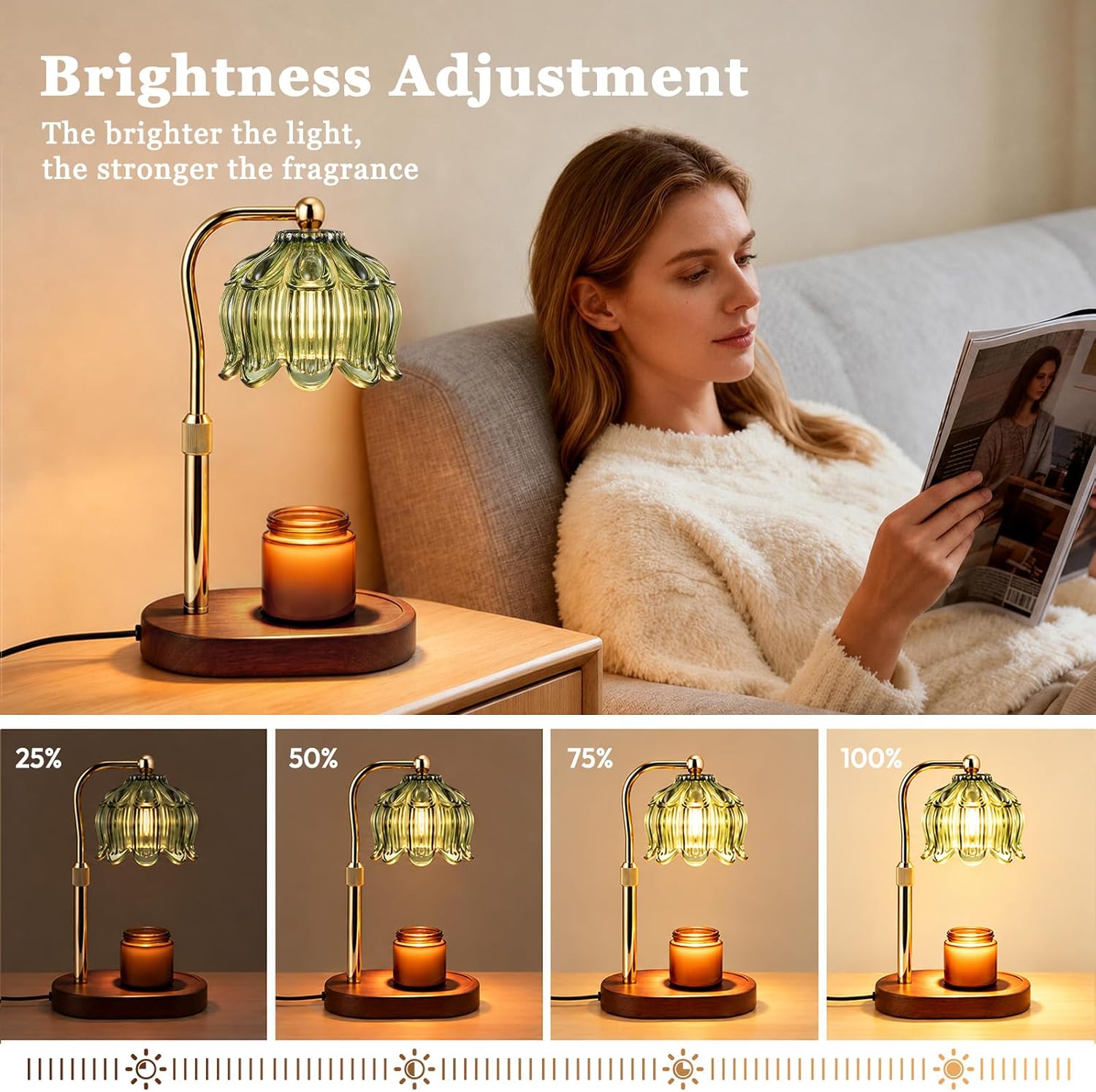 Tuocal Green Flower Candle Warmer Lamp — photo 2 of 18
