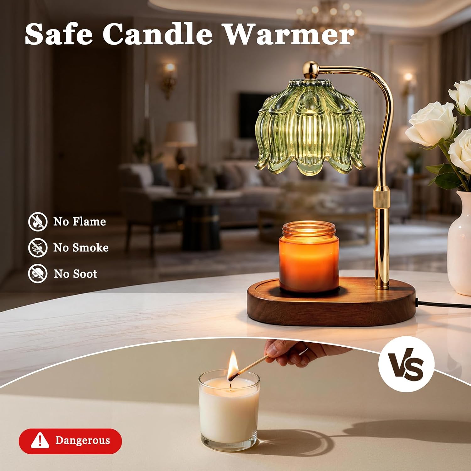 Tuocal Green Flower Candle Warmer Lamp — photo 4 of 18
