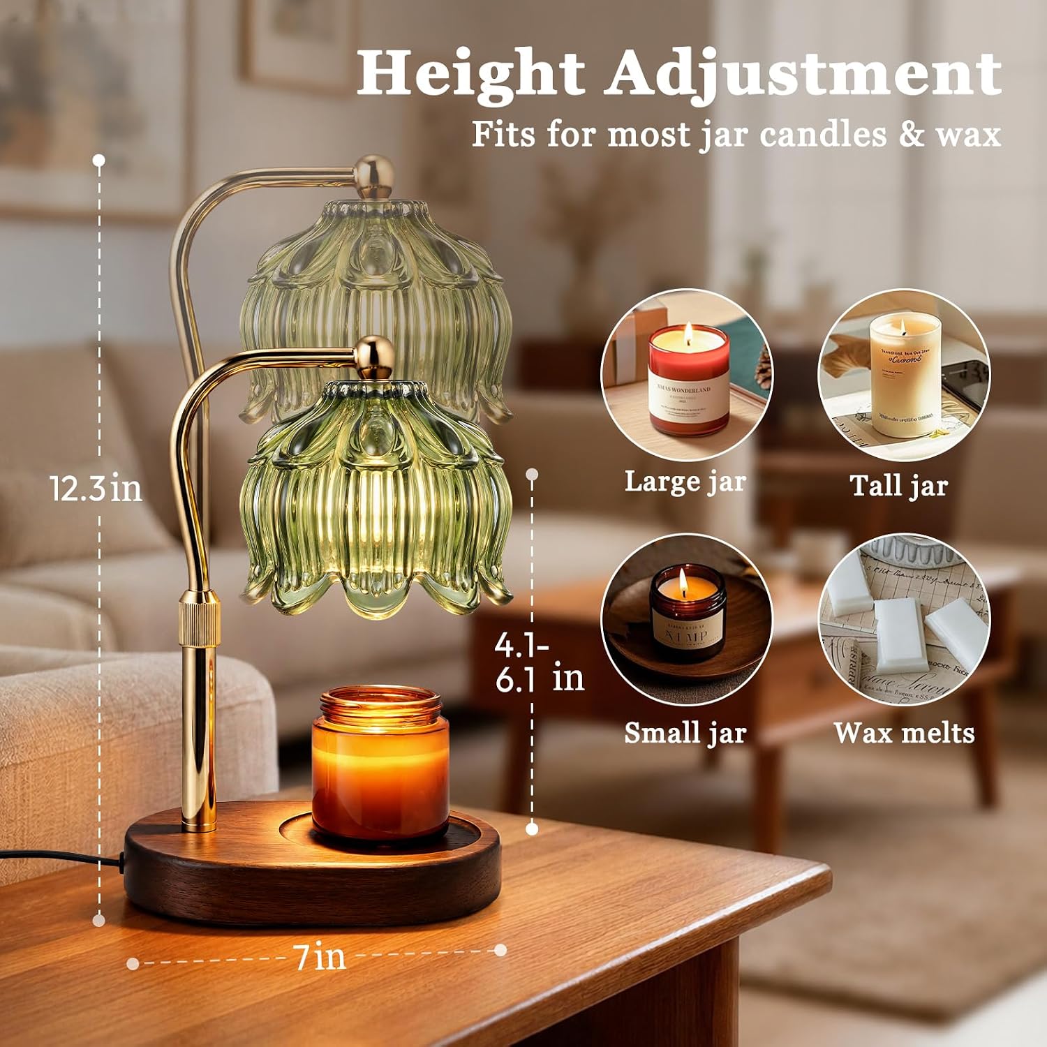 Tuocal Green Flower Candle Warmer Lamp — photo 5 of 18