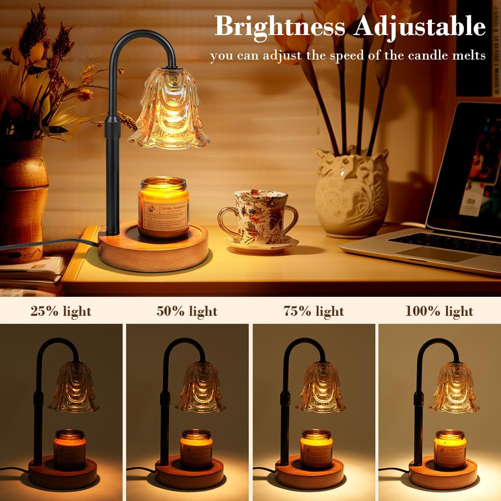 Vicloon Walnut Glass Candle Warmer Lamp — photo 3 of 14